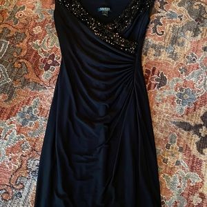 Ralph Lauren ( Black dress with sparkles on top )